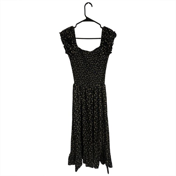 UO Tessie Smocked Puff Sleeve Floral Midi Dress - Picture 2 of 4